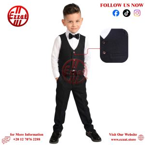 طقم سديري وبنطلون وبابيون  - اسود